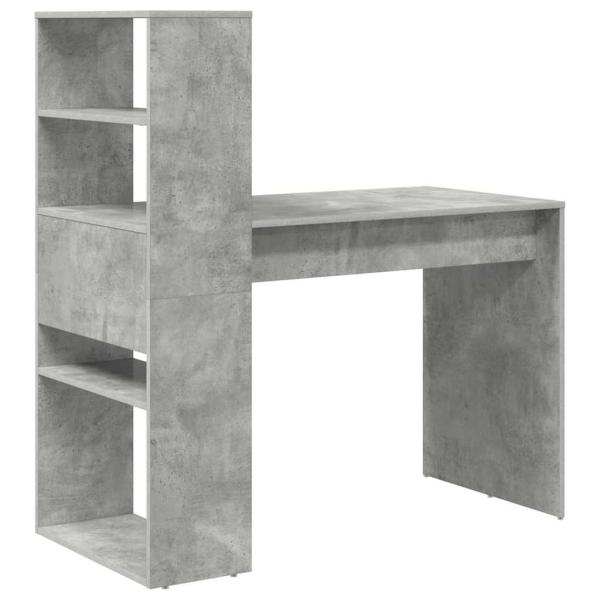 Schreibtisch mit Stauraum Beton Grau 113x54x120 cm Holzwerkstoff
