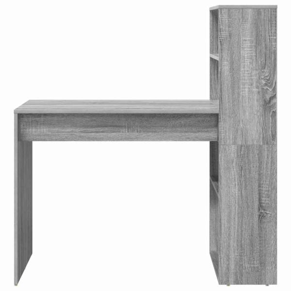 Schreibtisch mit Stauraum Grauer Sonoma 113x54x120 cm Holzwerkstoff