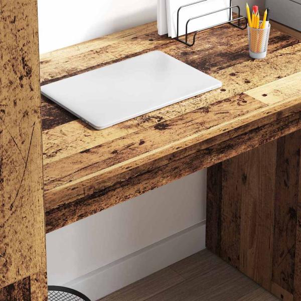 Schreibtisch mit Stauraum Alter Holz 113x54x120 cm Spanplatte