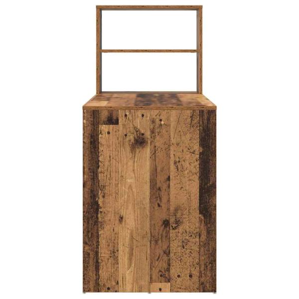 Schreibtisch mit Stauraum Alter Holz 113x54x120 cm Spanplatte