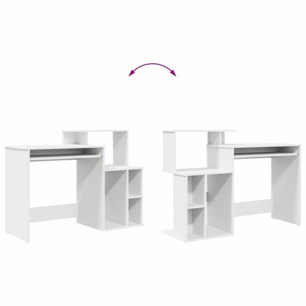 Schreibtisch mit Stauraum Weiß 120.5x44x88.5 cm Holzwerkstoff