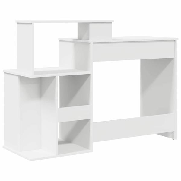 Schreibtisch mit Stauraum Weiß 120.5x44x88.5 cm Holzwerkstoff