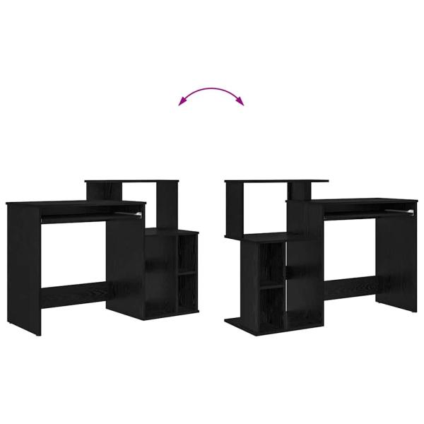 Schreibtisch mit Stauraum Schwarze Eiche 120,5x44x88,5 cm Holzwerkstoff