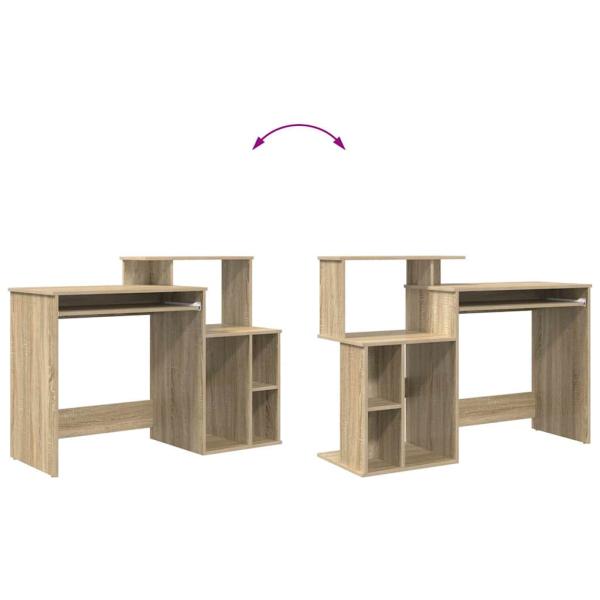 Schreibtisch mit Stauraum Sonoma Eiche 120,5x44x88,5 cm Werkstoff