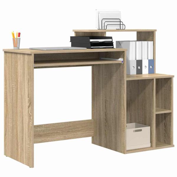 Schreibtisch mit Stauraum Sonoma Eiche 120,5x44x88,5 cm Werkstoff