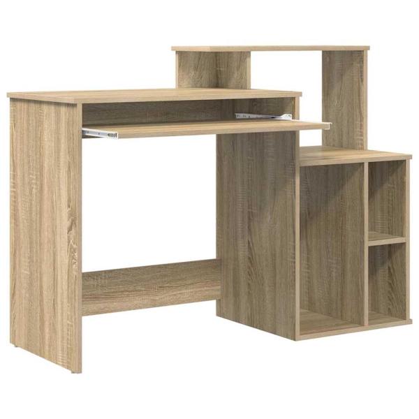 Schreibtisch mit Stauraum Sonoma Eiche 120,5x44x88,5 cm Werkstoff