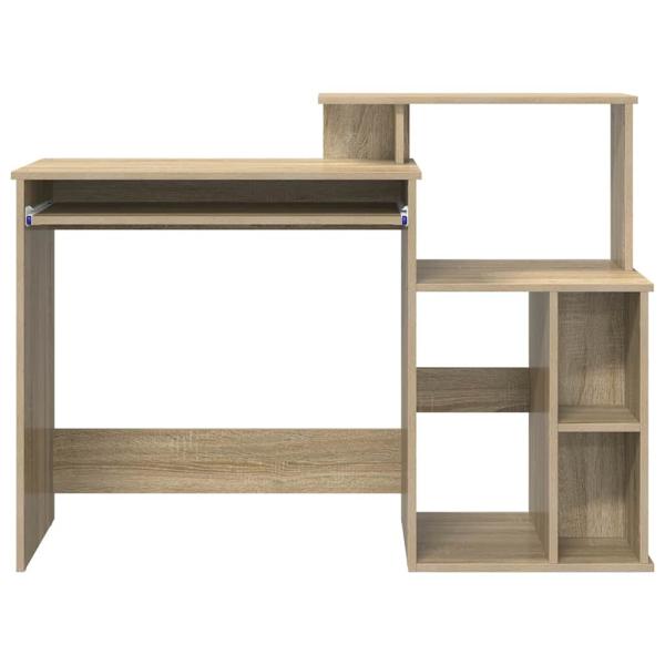 Schreibtisch mit Stauraum Sonoma Eiche 120,5x44x88,5 cm Werkstoff