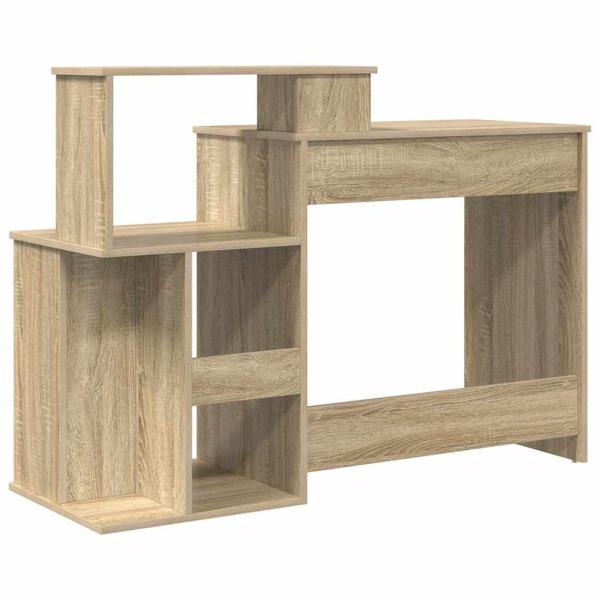 Schreibtisch mit Stauraum Sonoma Eiche 120,5x44x88,5 cm Werkstoff