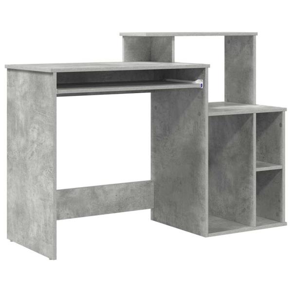 Schreibtisch mit Stauraum Betongrau 120.5x44x88.5 cm Holzwerkstoff