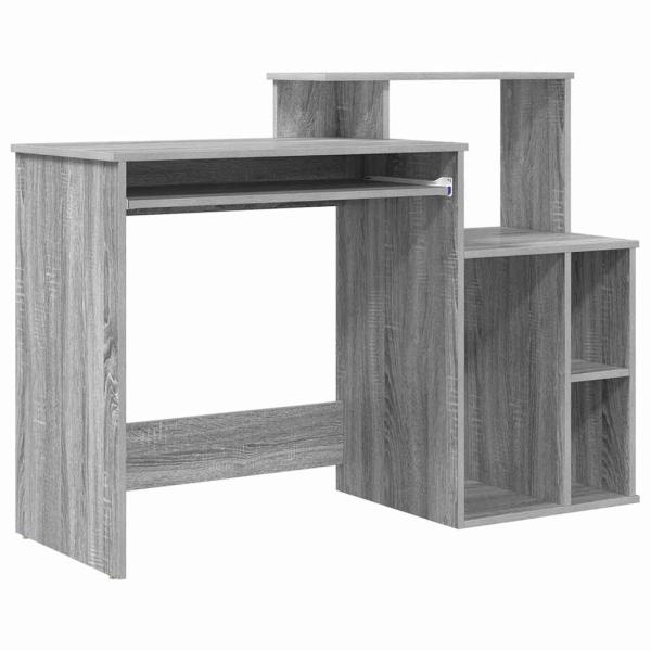 Schreibtisch mit Stauraum Grau Sonoma 120,5x44x88,5 cm Spanplatte