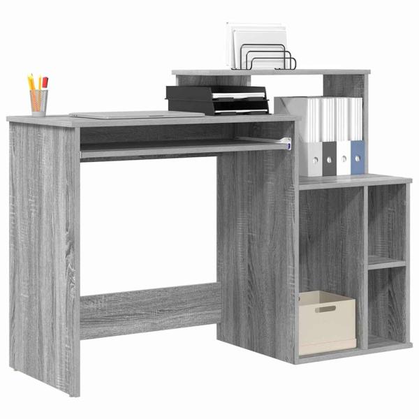 Schreibtisch mit Stauraum Grau Sonoma 120,5x44x88,5 cm Spanplatte