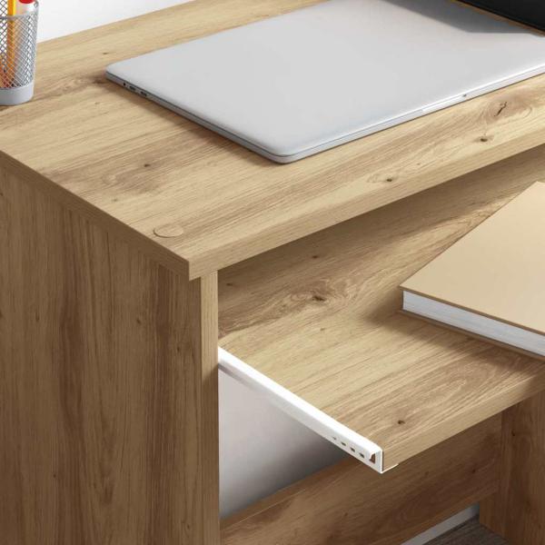 Schreibtisch mit Stauraum Kunsthandwerker Eiche 120,5 x 44 x 88,5 cm Holzwerkstoff