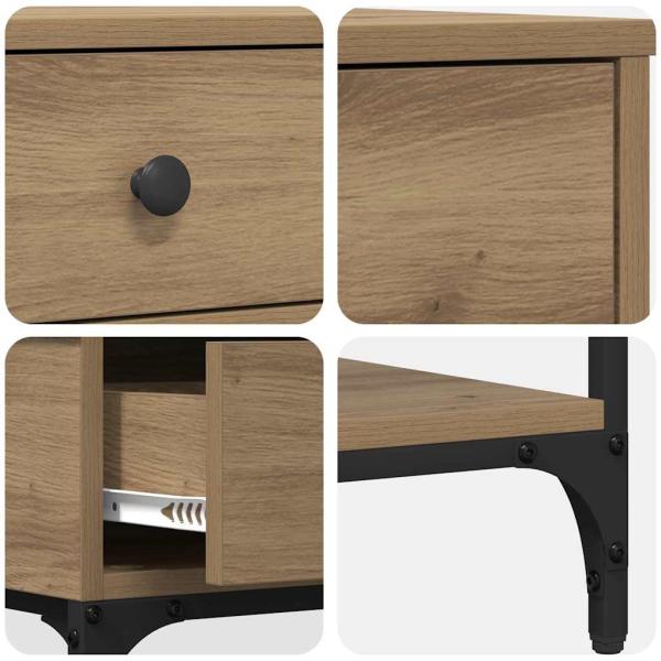 Konsolentisch Eiche 75x34.5x75 cm Holzwerkstoff