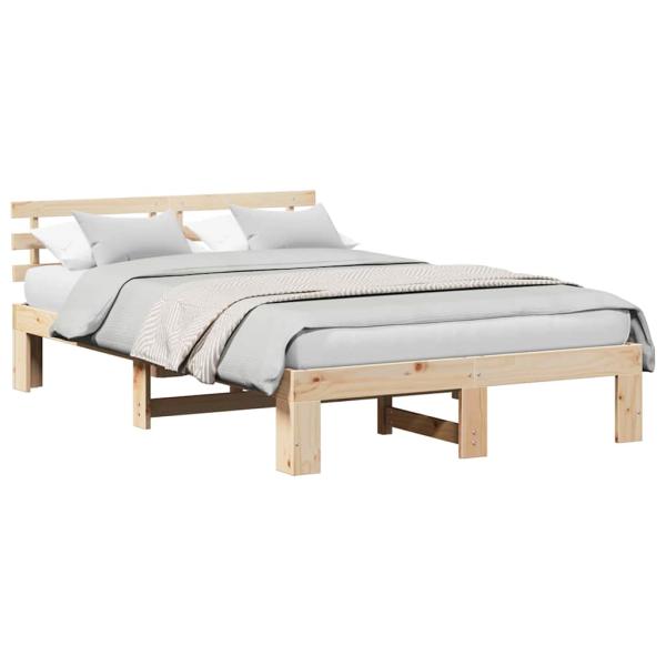 Kiefernholz Bettgestell Natürliches Holz Massivholz 140 x 190 cm
