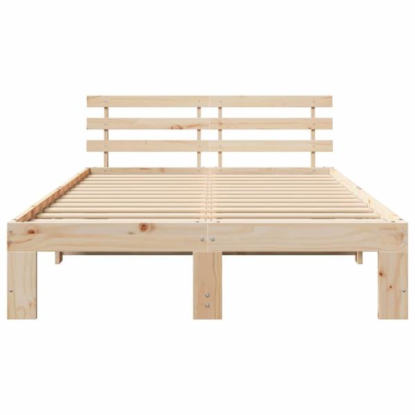 Kiefernholz Bettgestell Natürliches Holz Massivholz 140 x 190 cm