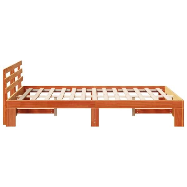 Kiefer Holz Bettgestell Wachsbraun Massivholz 135 x 190 cm