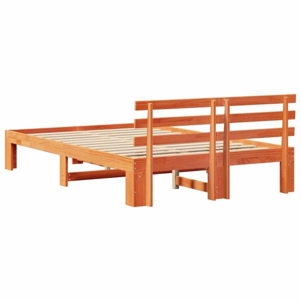 Kiefer Holz Bettgestell Wachsbraun Massivholz 135 x 190 cm