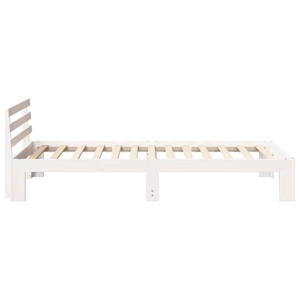 Holz Bettgestell Weiß Holz 100 x 200 cm Minimalistisch