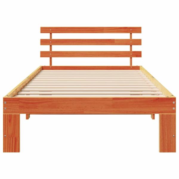 Holz Bettgestell Wachs Braun Massivholz 100 x 200 cm Langlebig
