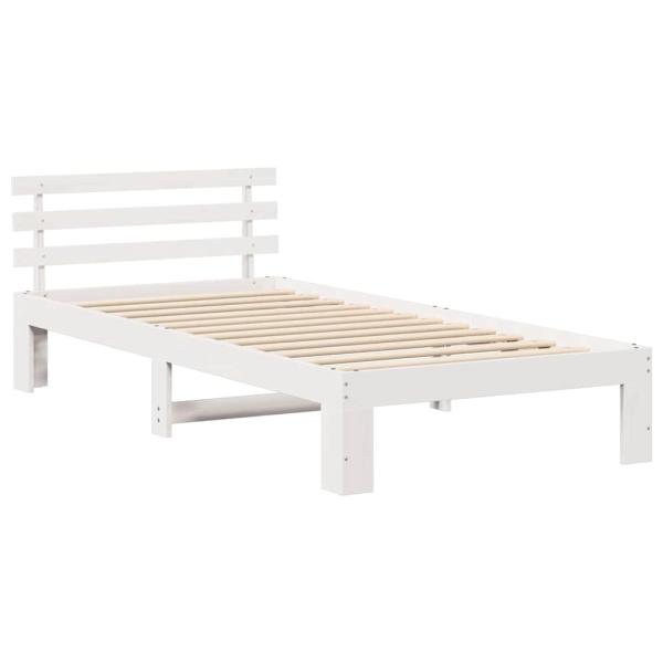 Kiefernbettgestell Weiß Weiß Massivholz 90 x 200 cm Langlebig