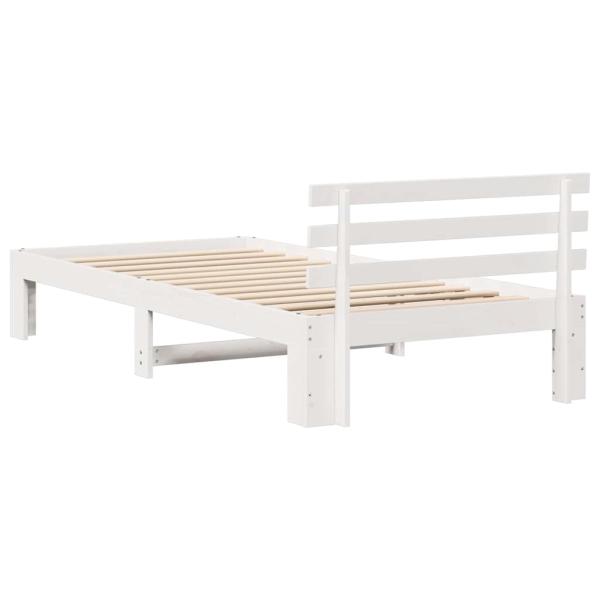 Kiefernbettgestell Weiß Weiß Massivholz 90 x 200 cm Langlebig