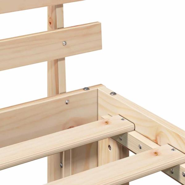 Kiefernholz Bettgestell Natürlich Holz 75 x 190 cm Bettgestell