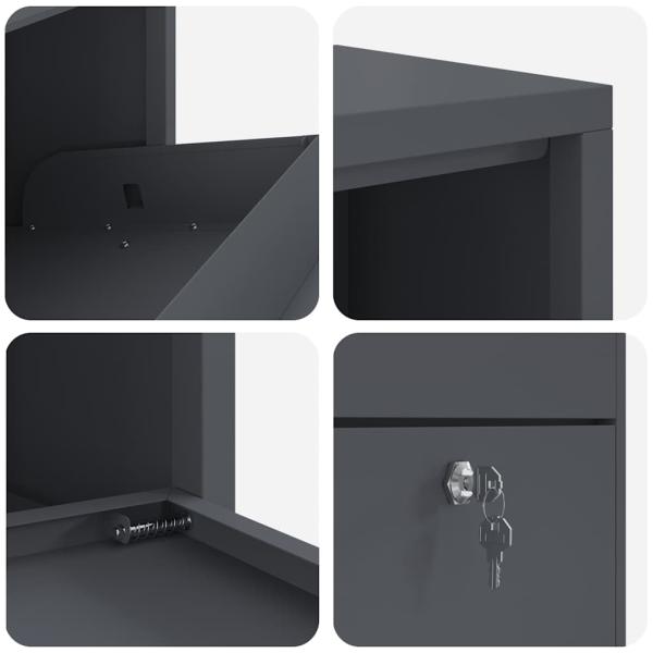 Paketdropbox Anthrazit 44x22x82 cm Stahl