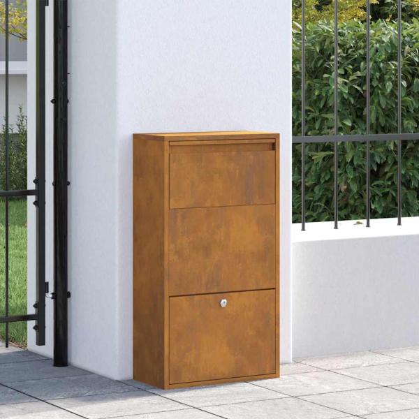 Paketeinwurfbox 44x22x82 cm Verwitterter Stahl