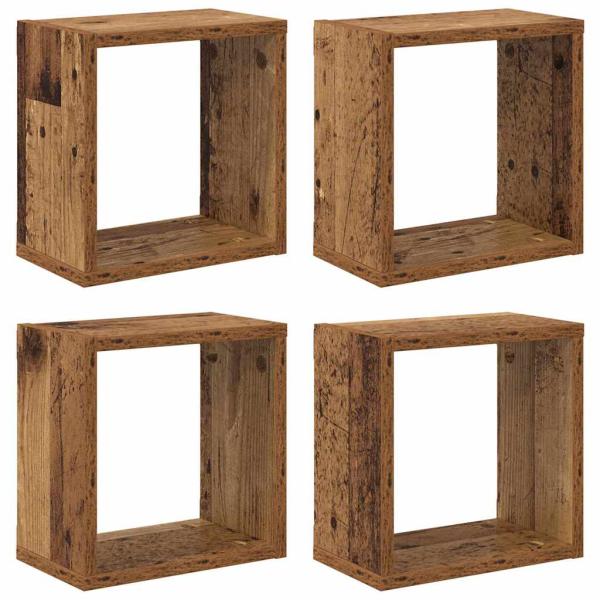 Wandregale Altes Holz Massivholz Altholz 26 x 15 x 26 cm