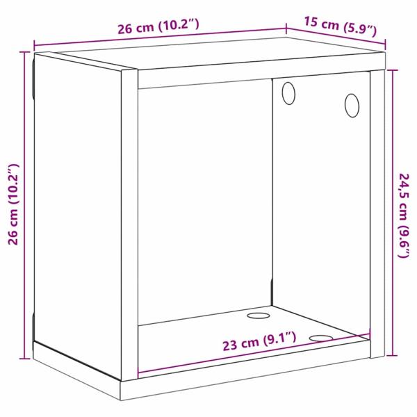 Wandregale Altes Holz Massivholz Altholz 26 x 15 x 26 cm