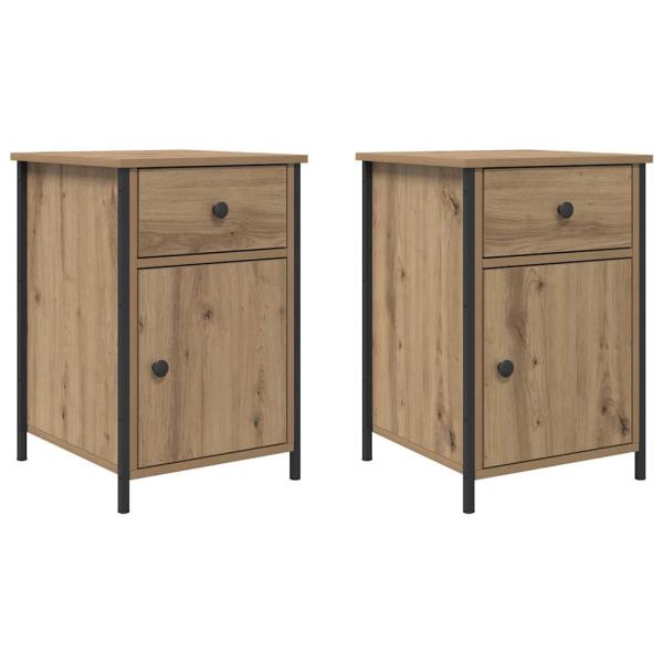 Nachttische 2 Stk Artisan Eiche 40x42x60 cm Holzwerkstoff