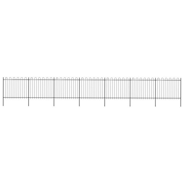 ARDEBO.de - Gartenzaun mit Bügel-Design Stahl 11,9 x 1,5 m Schwarz