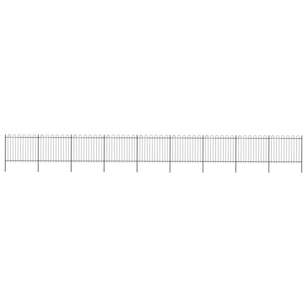 ARDEBO.de - Gartenzaun mit Bügel-Design Stahl 15,3 x 1,5 m Schwarz