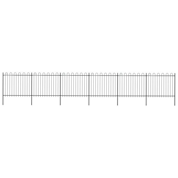 ARDEBO.de - Gartenzaun mit Bügel-Design Stahl 10,2 x 1,5 m Schwarz