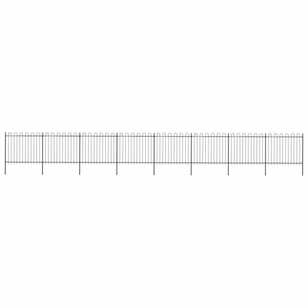 ARDEBO.de - Gartenzaun mit Bügel-Design Stahl 13,6 x 1,5 m Schwarz