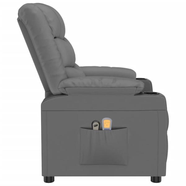Massagesessel Elektrisch Grau Kunstleder