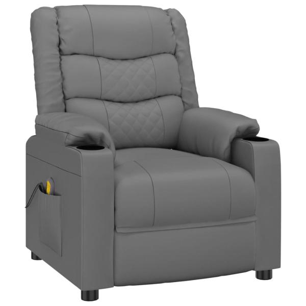 Massagesessel Grau Kunstleder