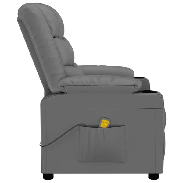 Massagesessel Grau Kunstleder
