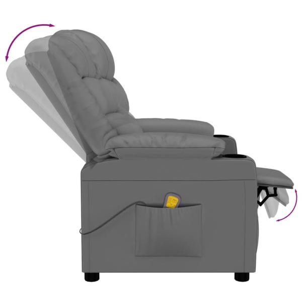 Massagesessel Grau Kunstleder