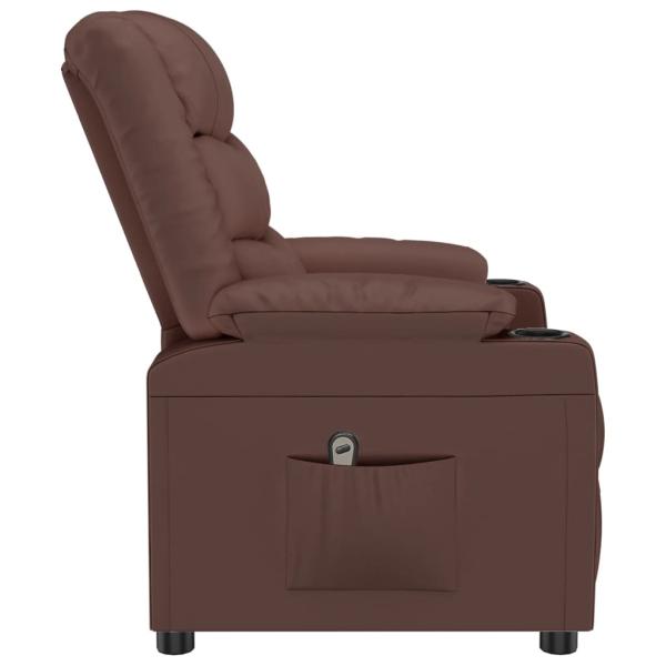 Elektrischer Relaxsessel Braun Kunstleder