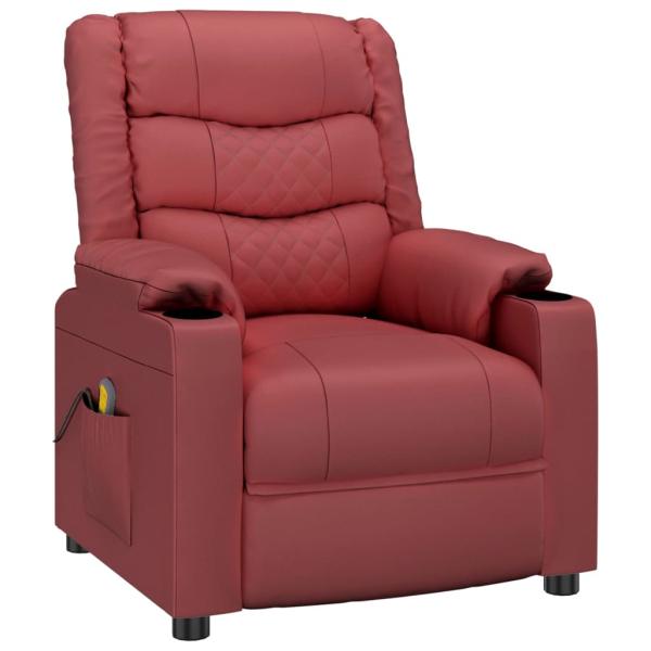 Massagesessel Weinrot Kunstleder