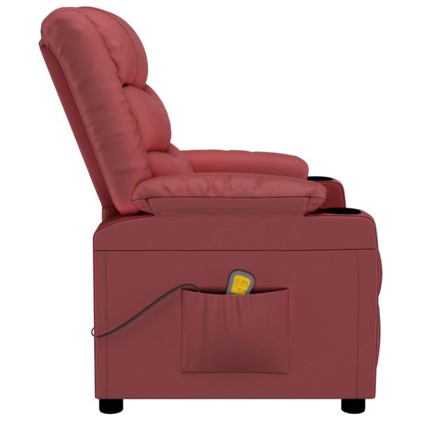 Massagesessel Weinrot Kunstleder