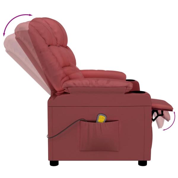 Massagesessel Weinrot Kunstleder