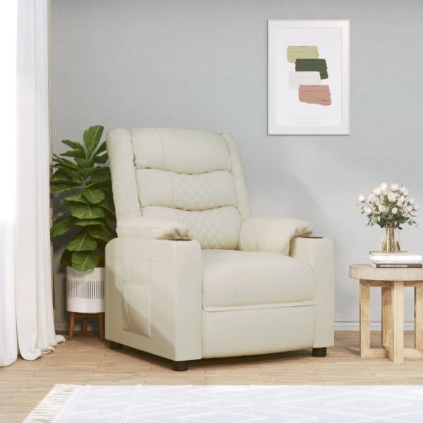 ARDEBO.de - Massagesessel Elektrisch Creme Kunstleder