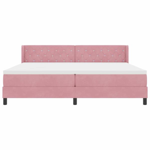 Boxspringbett mit Matratze Rosa 200x200 cm Samt
