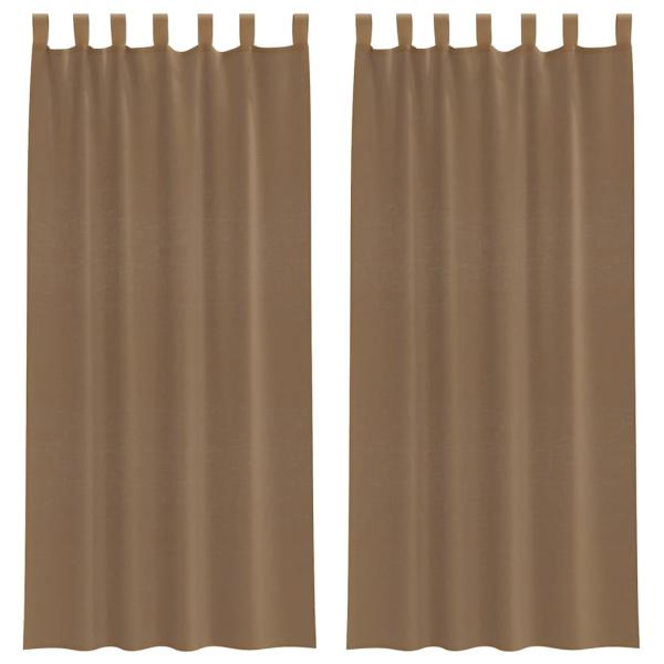 Voile Vorhänge mit Schlaufen 2 Stk. Hellbraun 140x245 cm