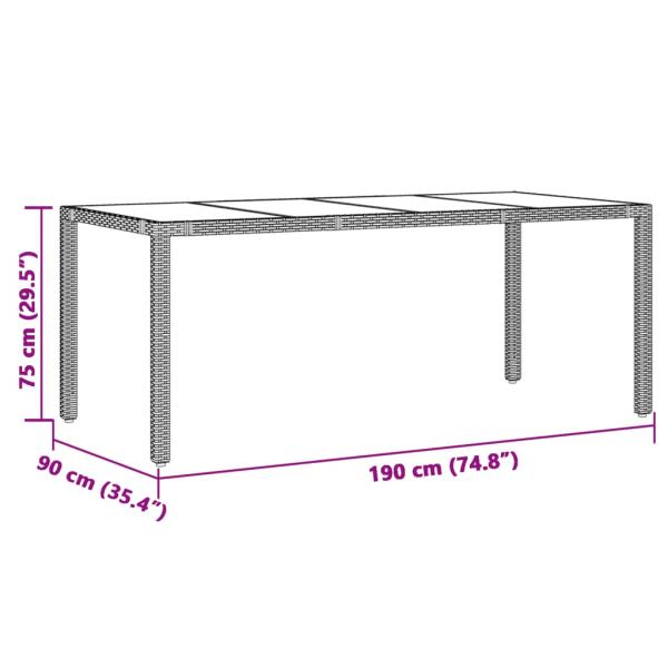 7-tlg. Garten-Essgruppe mit Kissen Grau Poly Rattan