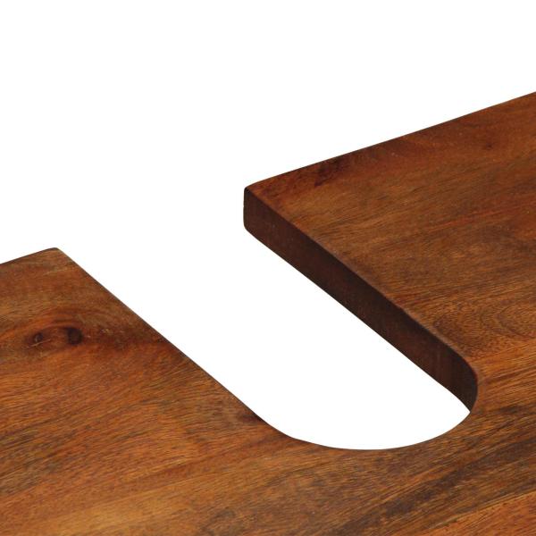 2-teiliges Badmöbel Set aus massivem Mangoholz, Badschrank 62x33x58 cm aus massivem Mangoholz, Badezimmerspiegel 50x70x3 cm aus massivem Mangoholz