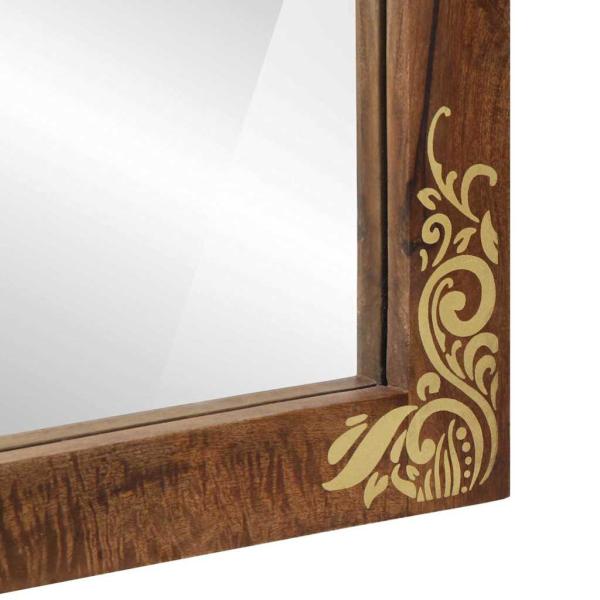 2-teiliges Badmöbel Set aus massivem Mangoholz, Badschrank 62x33x58 cm aus massivem Mangoholz, Badezimmerspiegel 50x70x3 cm aus massivem Mangoholz