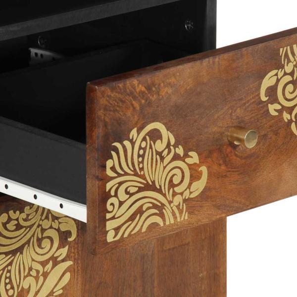 5-teiliges Badezimmermöbel Set Massivholz Mango, Waschbecken Schrank 62x33x58 cm Massivholz Mango, Badezimmerspiegel 50x70x3 cm Massivholz Mango, Sideboard 38x33x160 cm Massivholz Mango, Badezimmer Schrank 38x33x58 cm Massivholz Mango, Badezimmer Wandrega